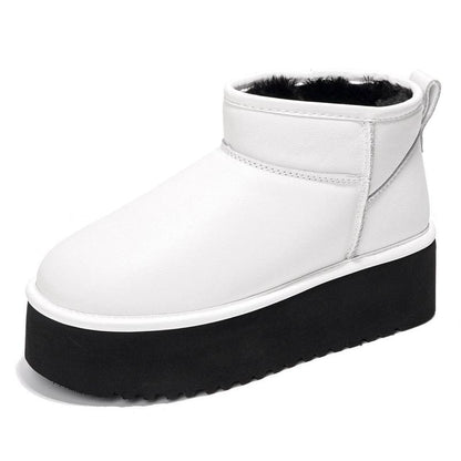 Project Cloud "Huggy" 100% Genuine Suede Leather Ankle Boots for Women Lightweight Memory Foam Fuzzy Boots Non-Slip Soft Fur Women Footwear
