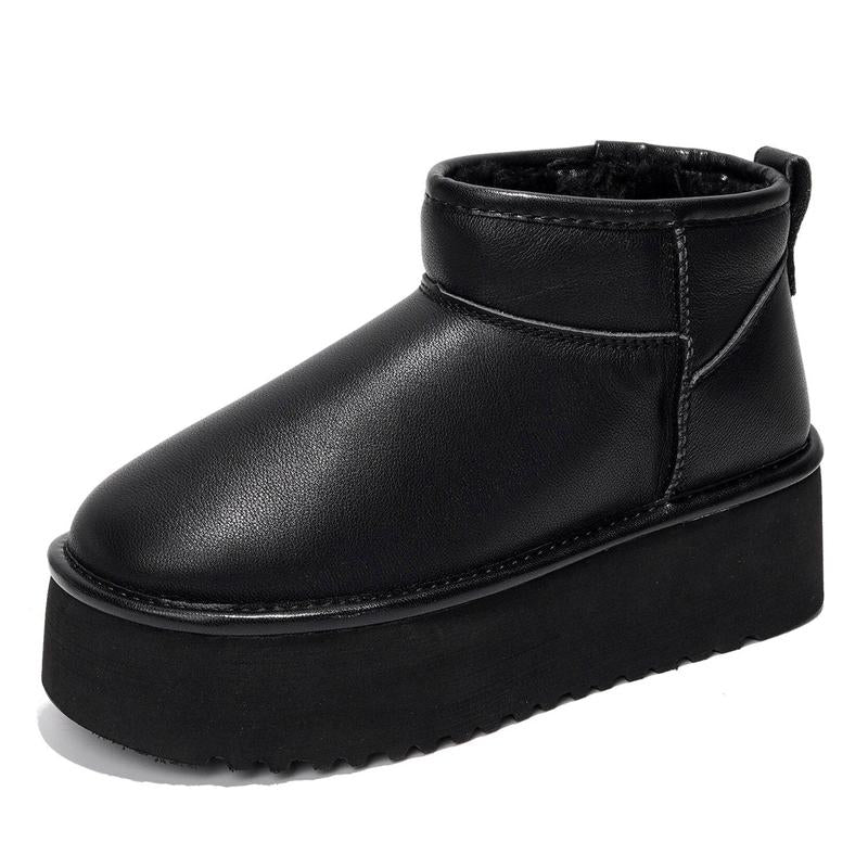 Project Cloud "Huggy" 100% Genuine Suede Leather Ankle Boots for Women Lightweight Memory Foam Fuzzy Boots Non-Slip Soft Fur Women Footwear