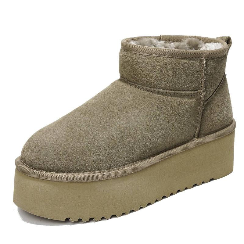 Project Cloud "Huggy" 100% Genuine Suede Leather Ankle Boots for Women Lightweight Memory Foam Fuzzy Boots Non-Slip Soft Fur Women Footwear